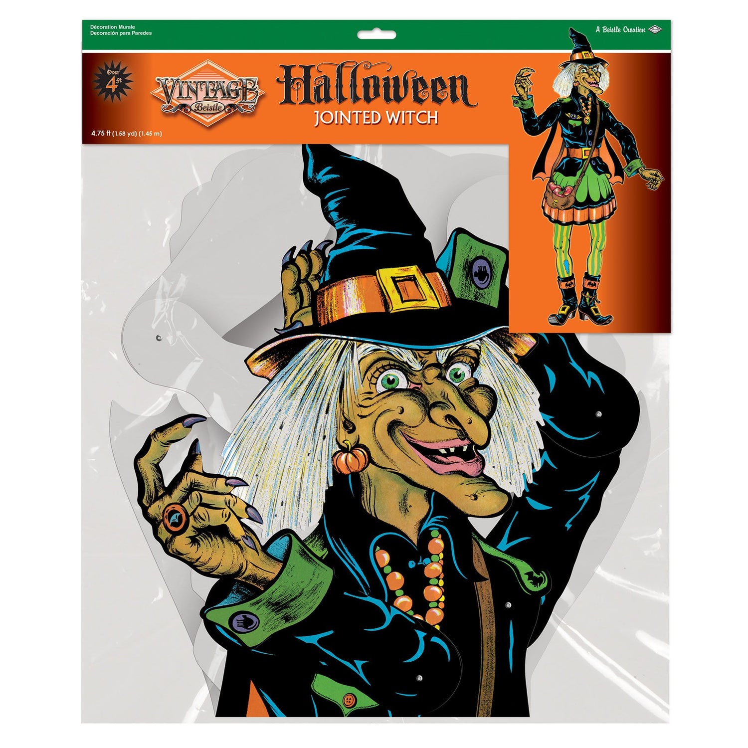 Beistle Retro Halloween Jointed Witch