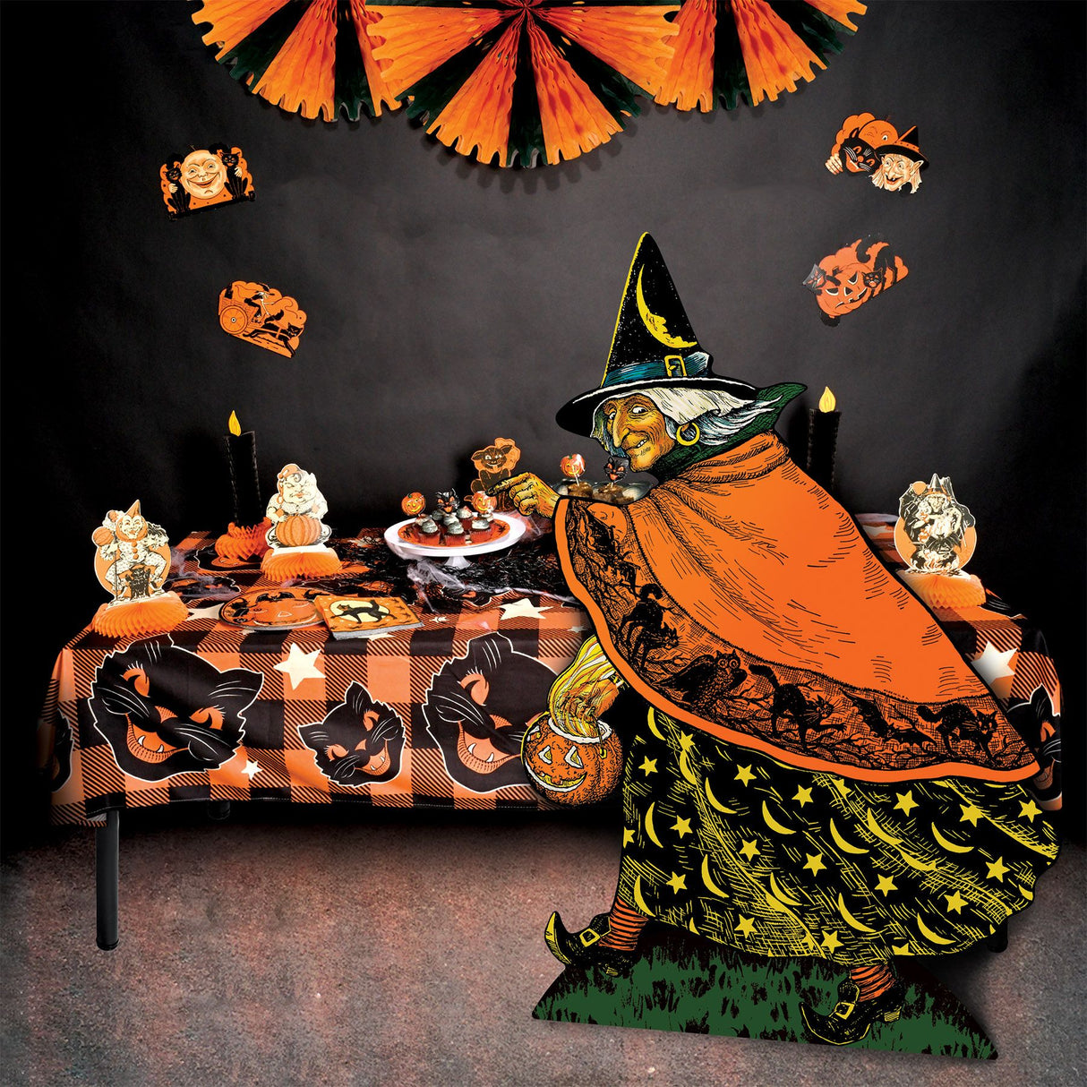 Beistle Retro Vintage Halloween Witch Cardboard Stand-Up