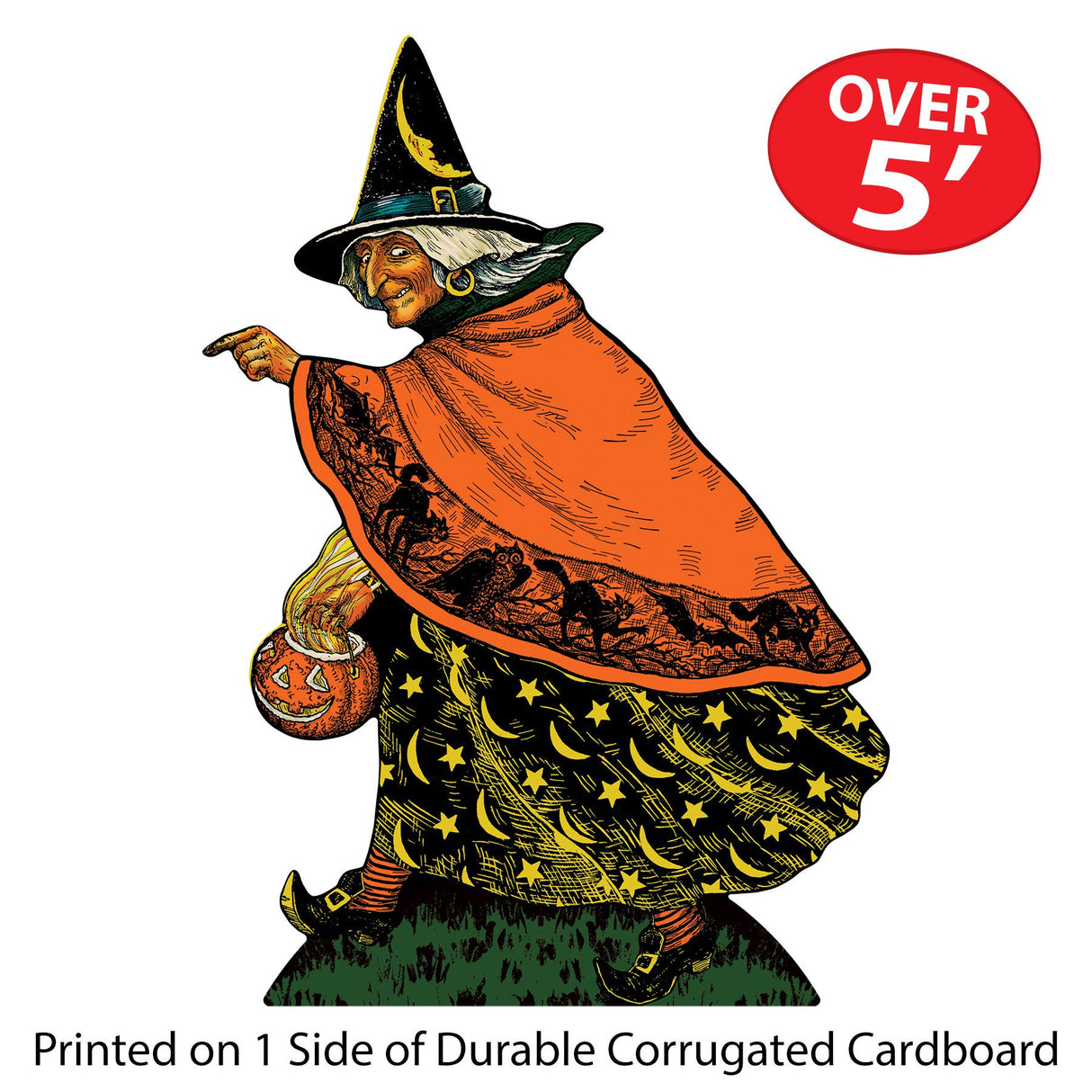Beistle Retro Vintage Halloween Witch Cardboard Stand-Up