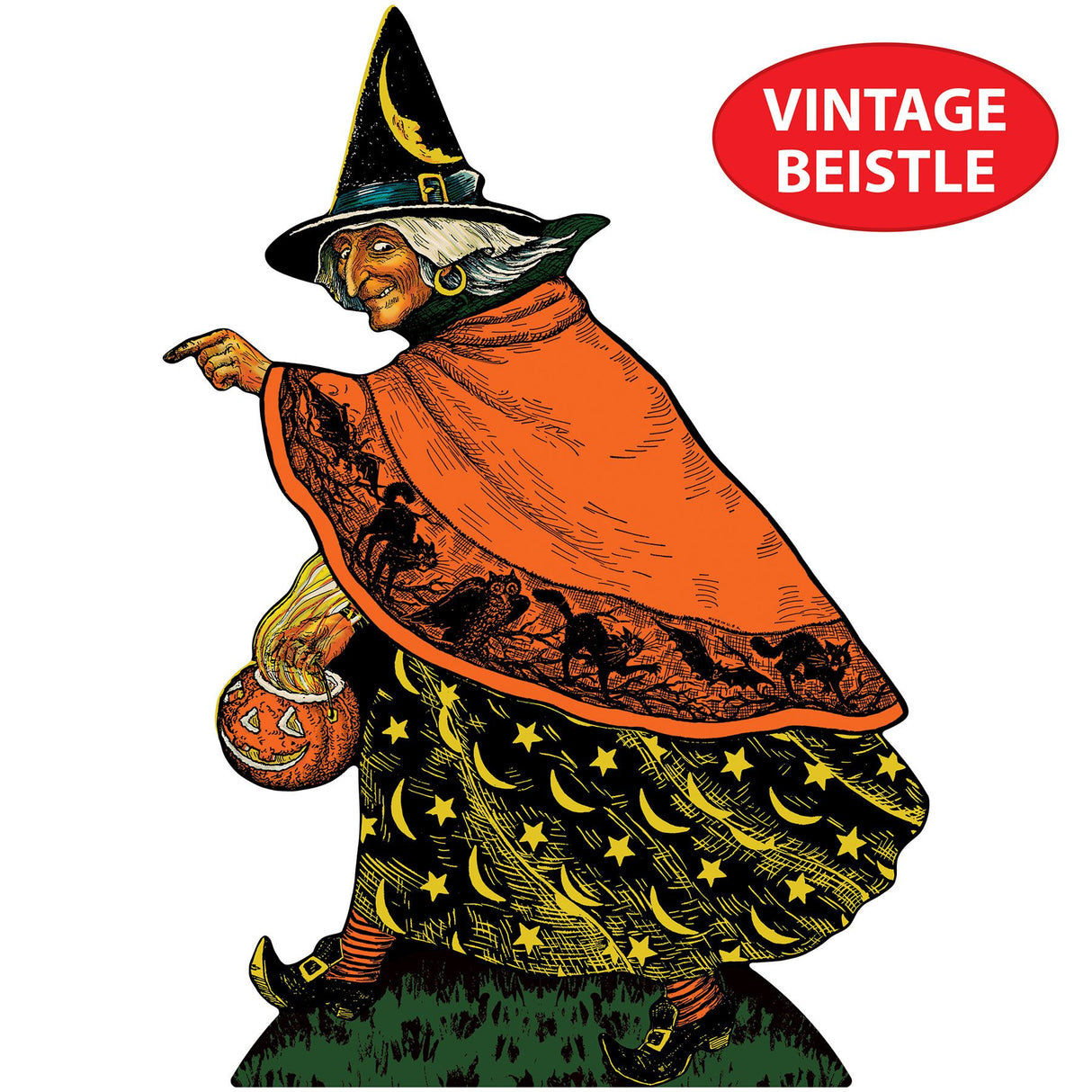 Beistle Retro Vintage Halloween Witch Cardboard Stand-Up