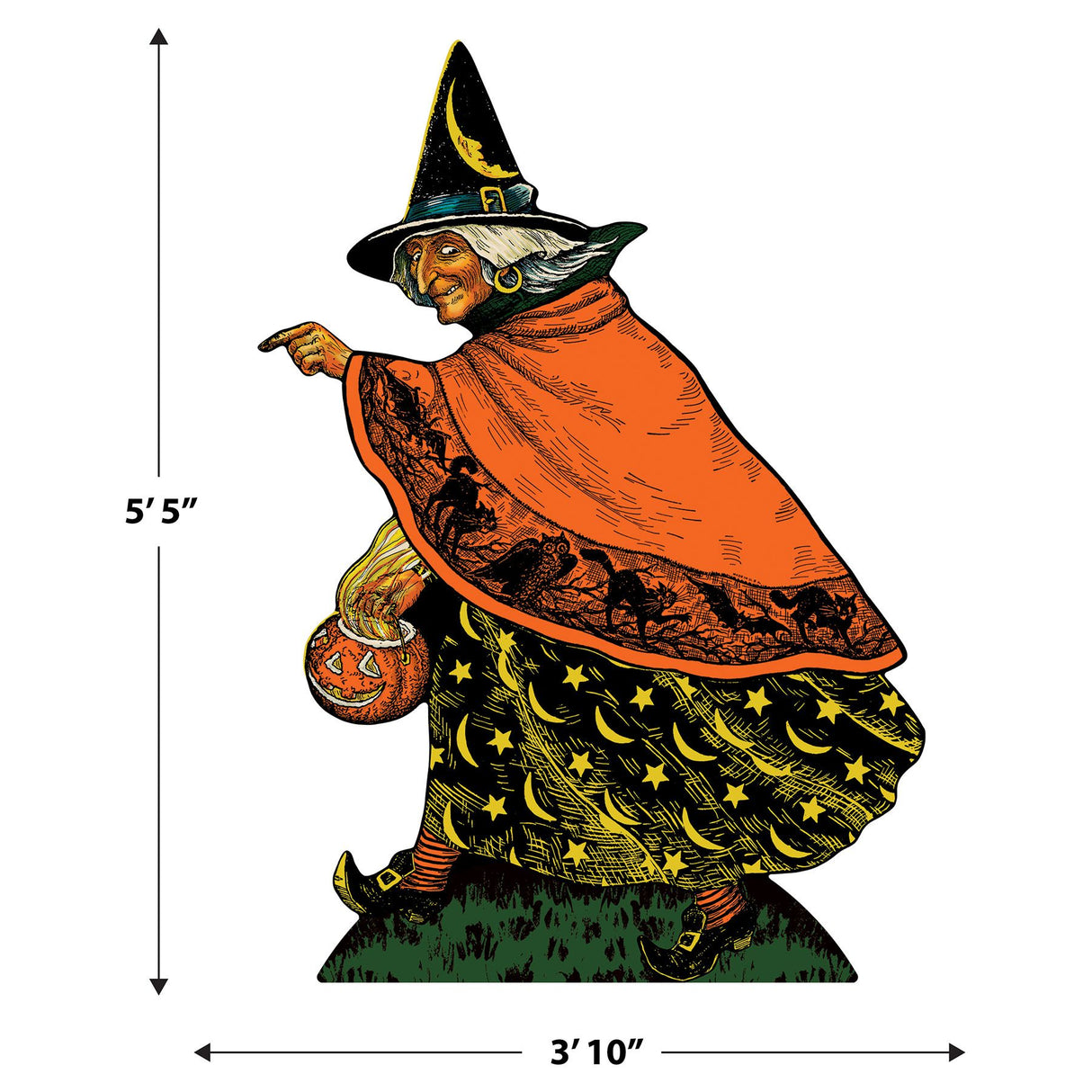 Beistle Retro Vintage Halloween Witch Cardboard Stand-Up