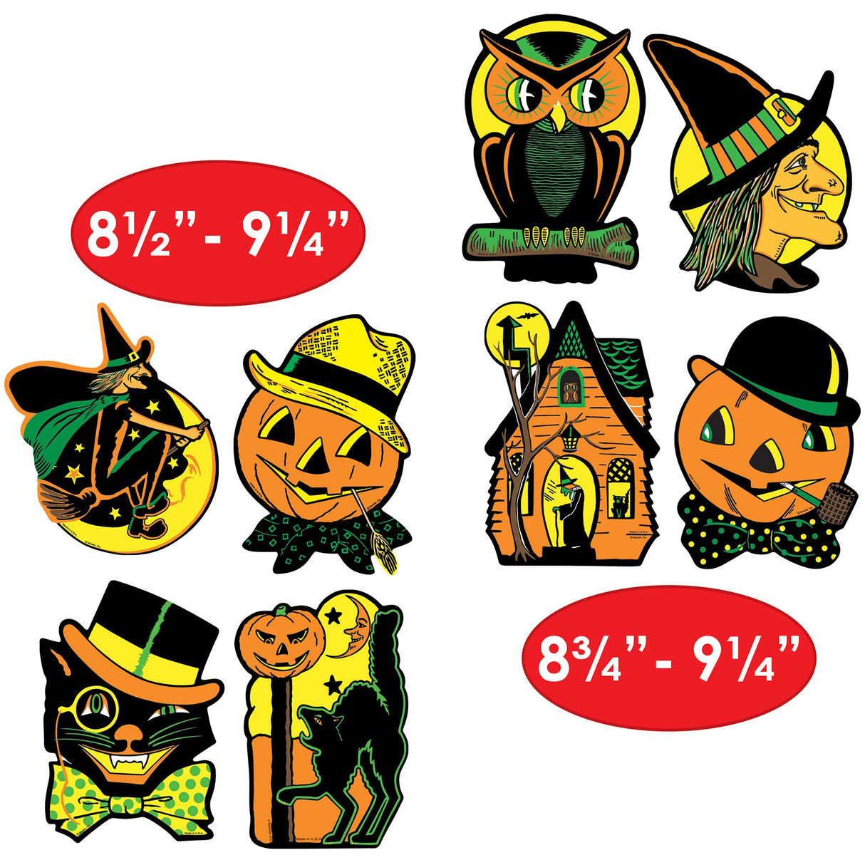 Beistle Retro Assorted Halloween Cutouts