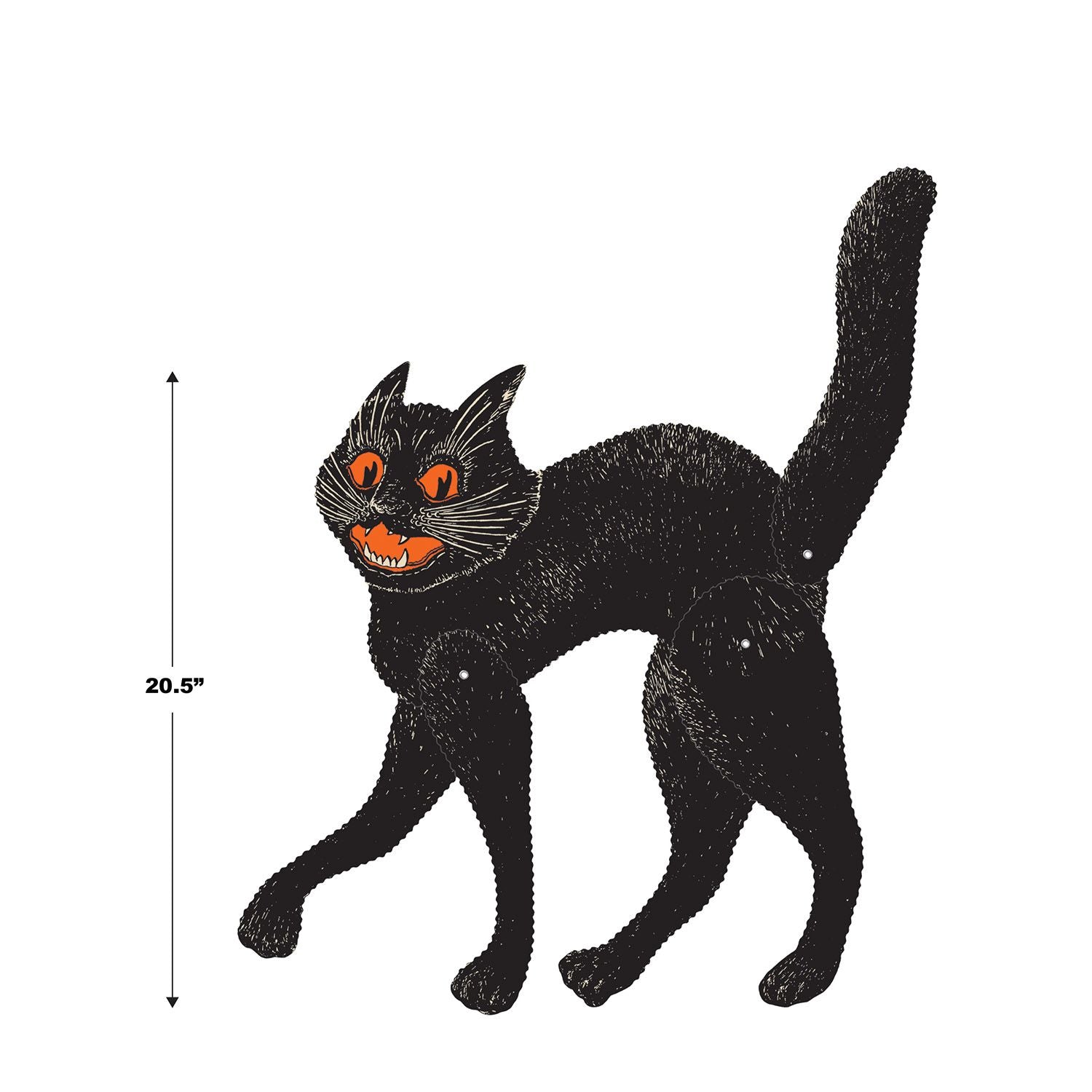 Beistle Retro Halloween Jointed Scratch Cat – Rust & Cinder