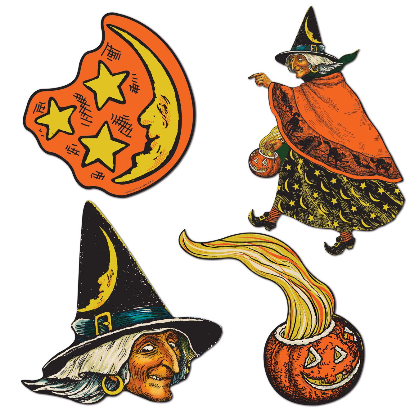 vintage Beistle witch hallowen cutouts