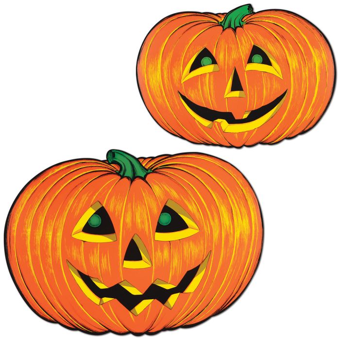 Beistle Retro Orange Jack-O-Lantern Face Cardboard Cutouts – Rust