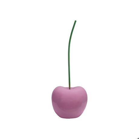Pink Resin Cherry Accent with Green Stem