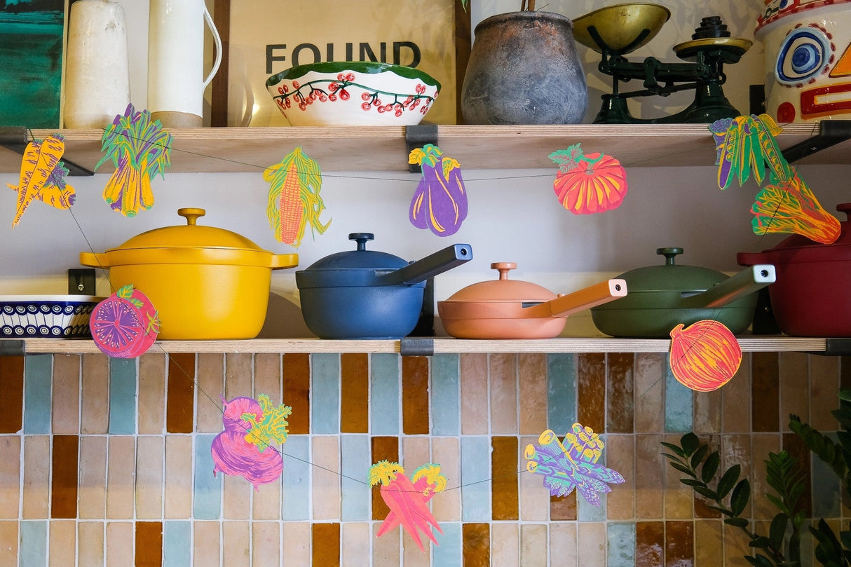Hand-Sewn Vegetables Paper Garland | East End Press