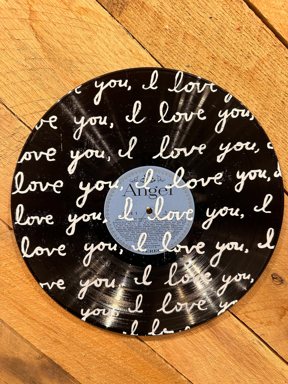 I Love You Vinyl Record Wall Art
