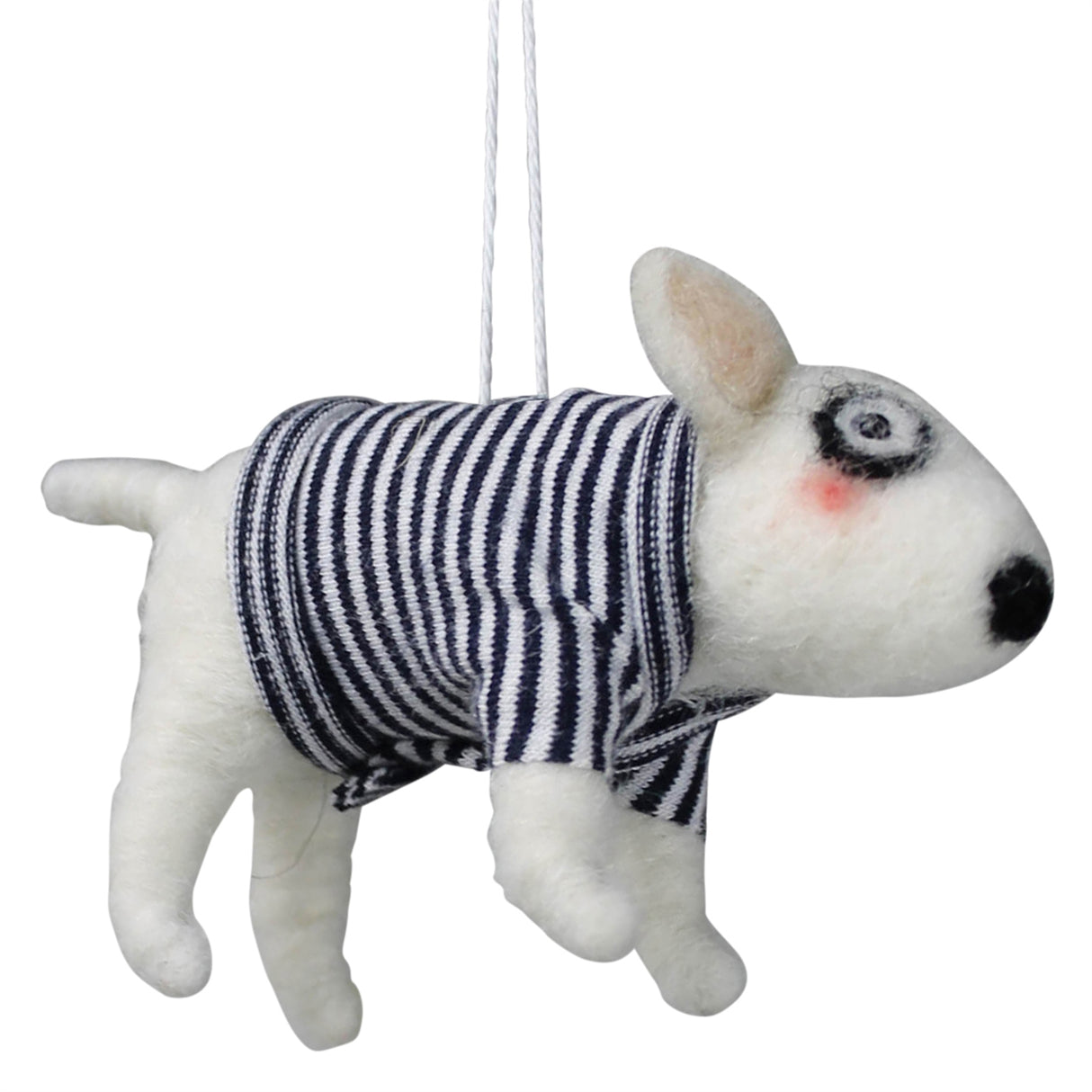 White Dog with Sweater Ornament