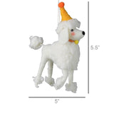 Felt Poodle with Party Hat Ornament