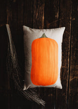 Primitive Orange Pumpkin Lumbar Pillow