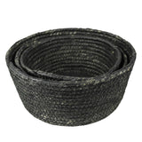 Black Woven Natural Fiber Bowls