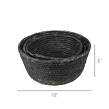 Black Woven Natural Fiber Bowls