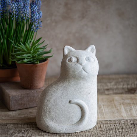Cement Cat Garden Figure