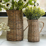 Woven Wicker Pitcher