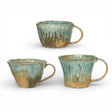 10 oz ceramic mug reactive crackle glaze multi color coffee cup