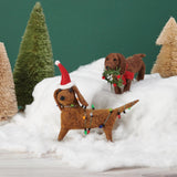 Felt Dachshund with Christmas Lights Critter