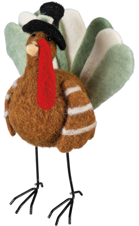 Standing Turkey Felt Critter primitives by kathy