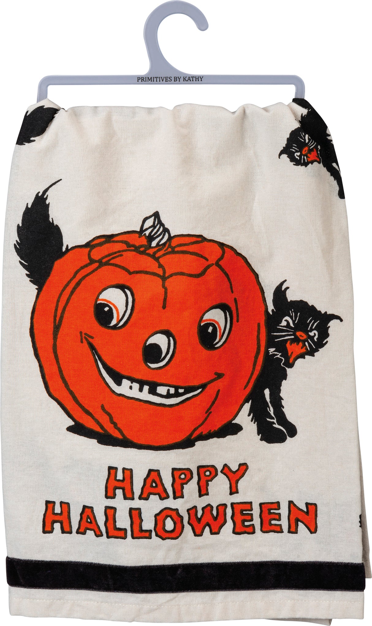 Beistle retro halloween pumpkin tea towel