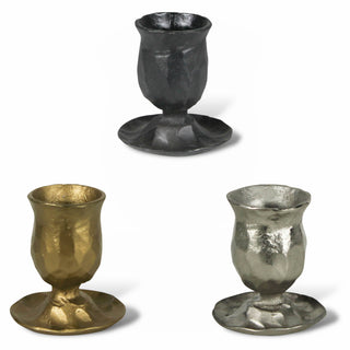 cast iron low taper candle holders