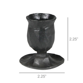 Hand-Forged Iron Low Taper Candleholders