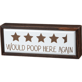 would poop here again wood sign by primitives by kathy