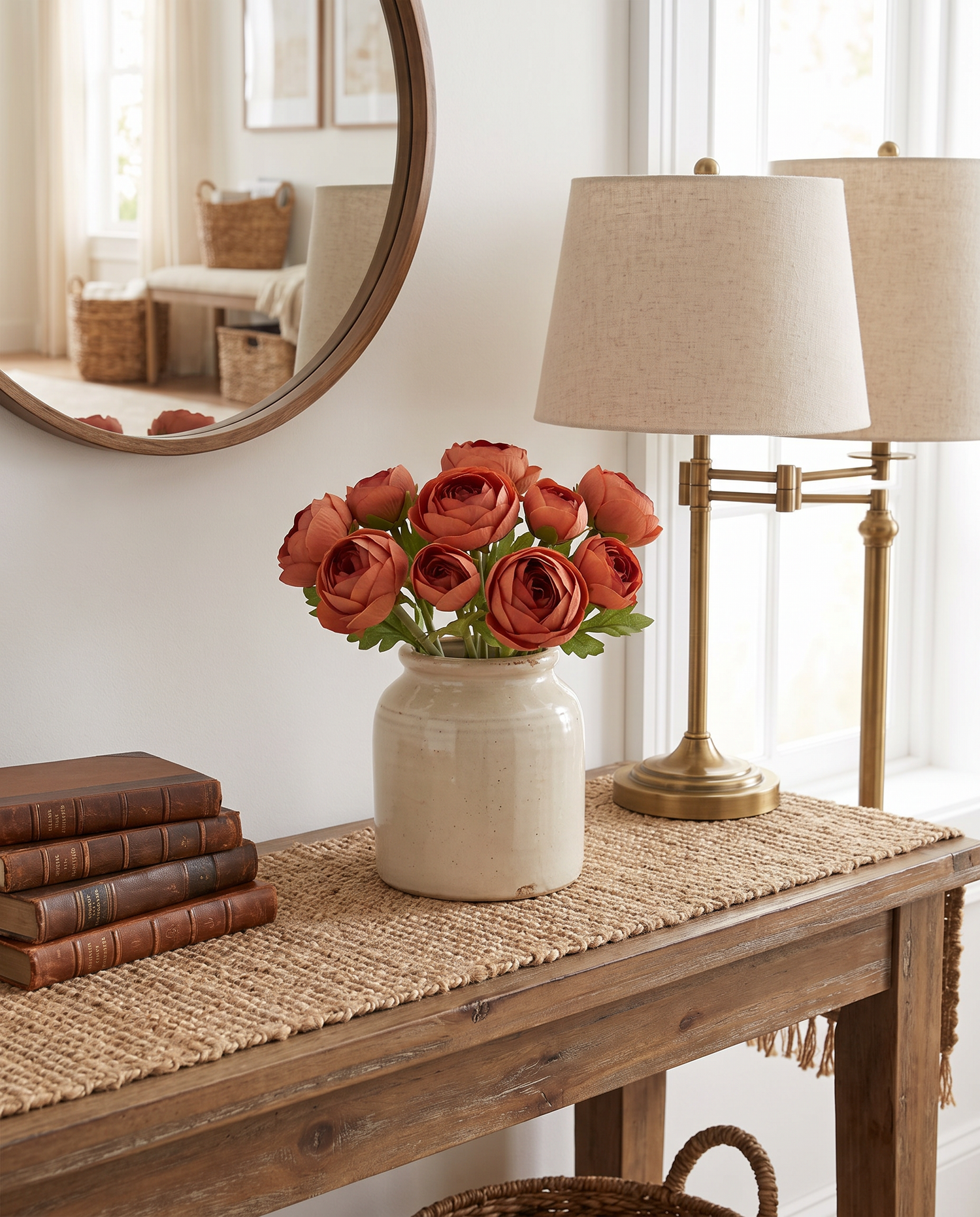 Dark Orange Real Touch Ranunculus Bundle