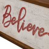 Nordic Believe Inset Wood Box Sign