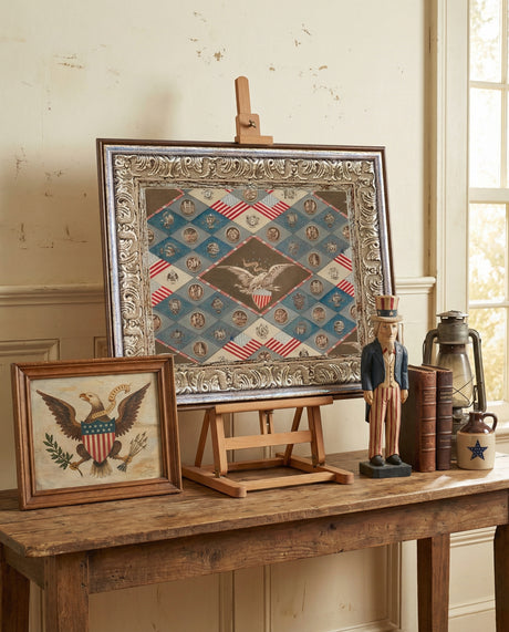 Framed Textile State Emblems Americana Wall Art