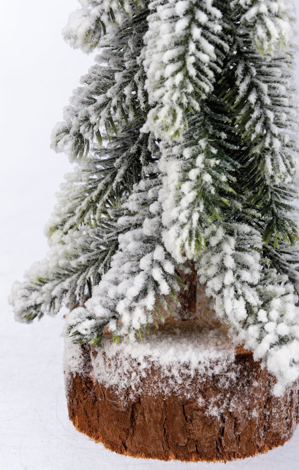 Snow Coated Thin Tabletop Christmas Trees