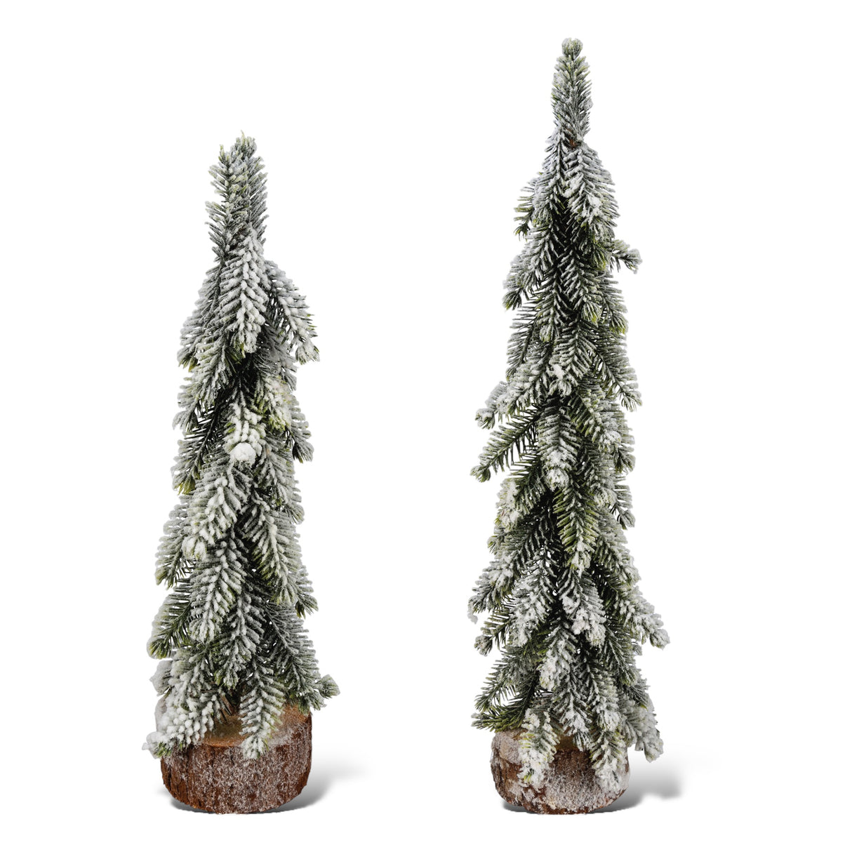 Snow Coated Thin Tabletop Christmas Trees