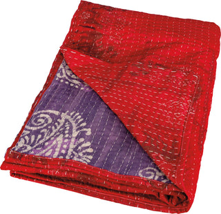 Kantha Hand-Stitched Throw Blanket
