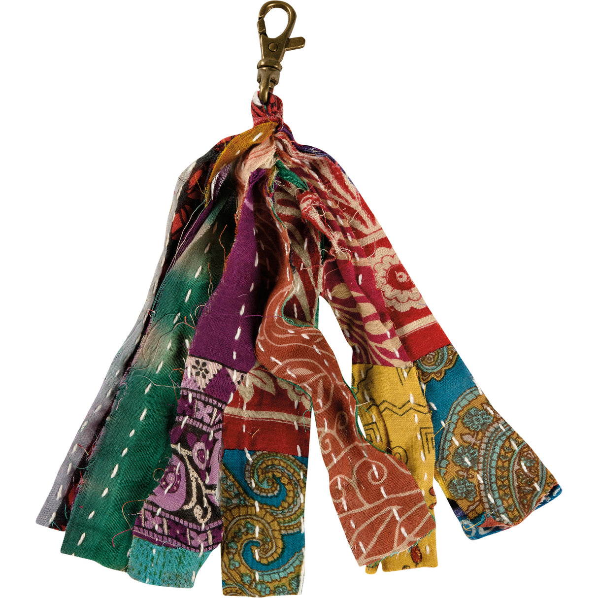 Kantha Strips Keychain