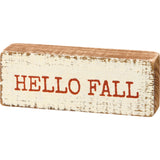 Hello Fall Wood Block Sign