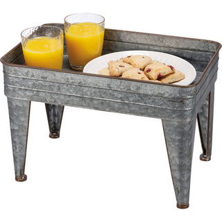 Galvanized Serving Tray Tables