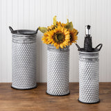 Honeycomb Galvanized Metal Tall Buckets