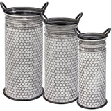 Honeycomb Galvanized Metal Tall Buckets