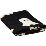 Ghost Black Knitted Throw Blanket