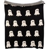 black and white ghost throw blanket