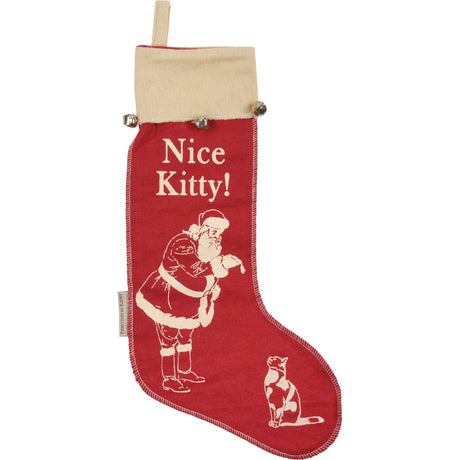 red Christmas stocking for cats