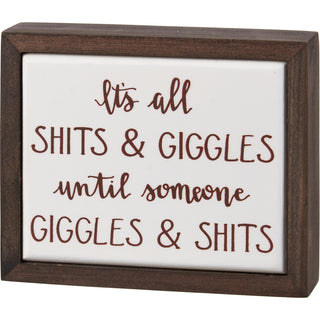 shits and giggles wood box sign by Primitives by Kathy