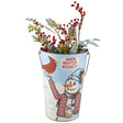 snowman metal bucket by primitives by kathy