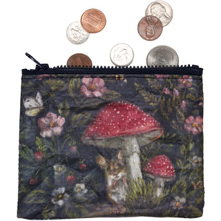 Woodland Mouse & Mushroom Zipper Wallet Pouch