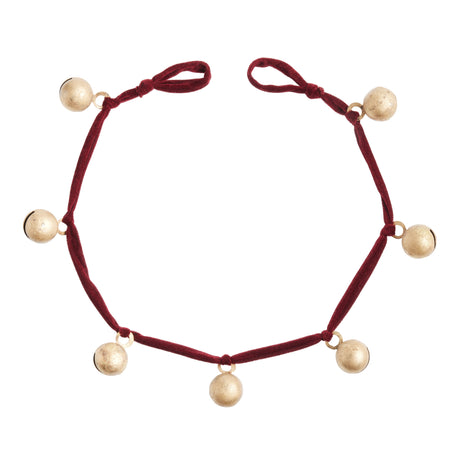 Red Velvet Gold Bell Garland