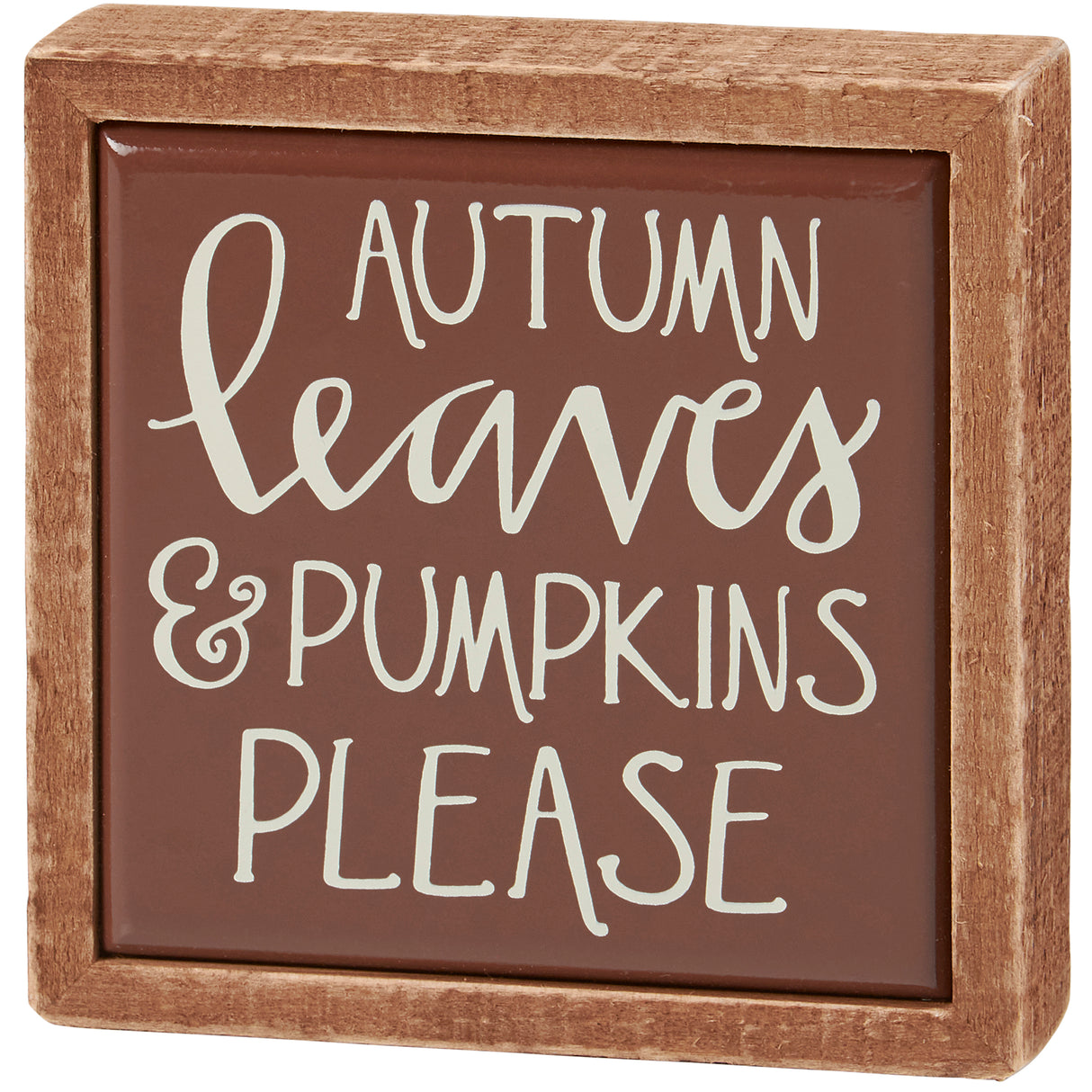 Autumn Leaves Mini Wood Box Sign