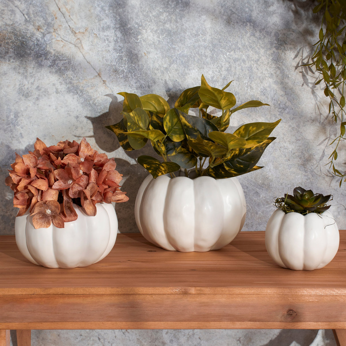 White Pumpkin Ceramic Pots