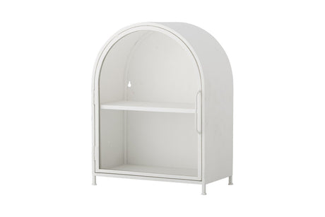 Arched White Metal Wall Display Cabinet