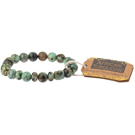 Stone Stacking Bracelet African Turquoise | Stone of Transformation