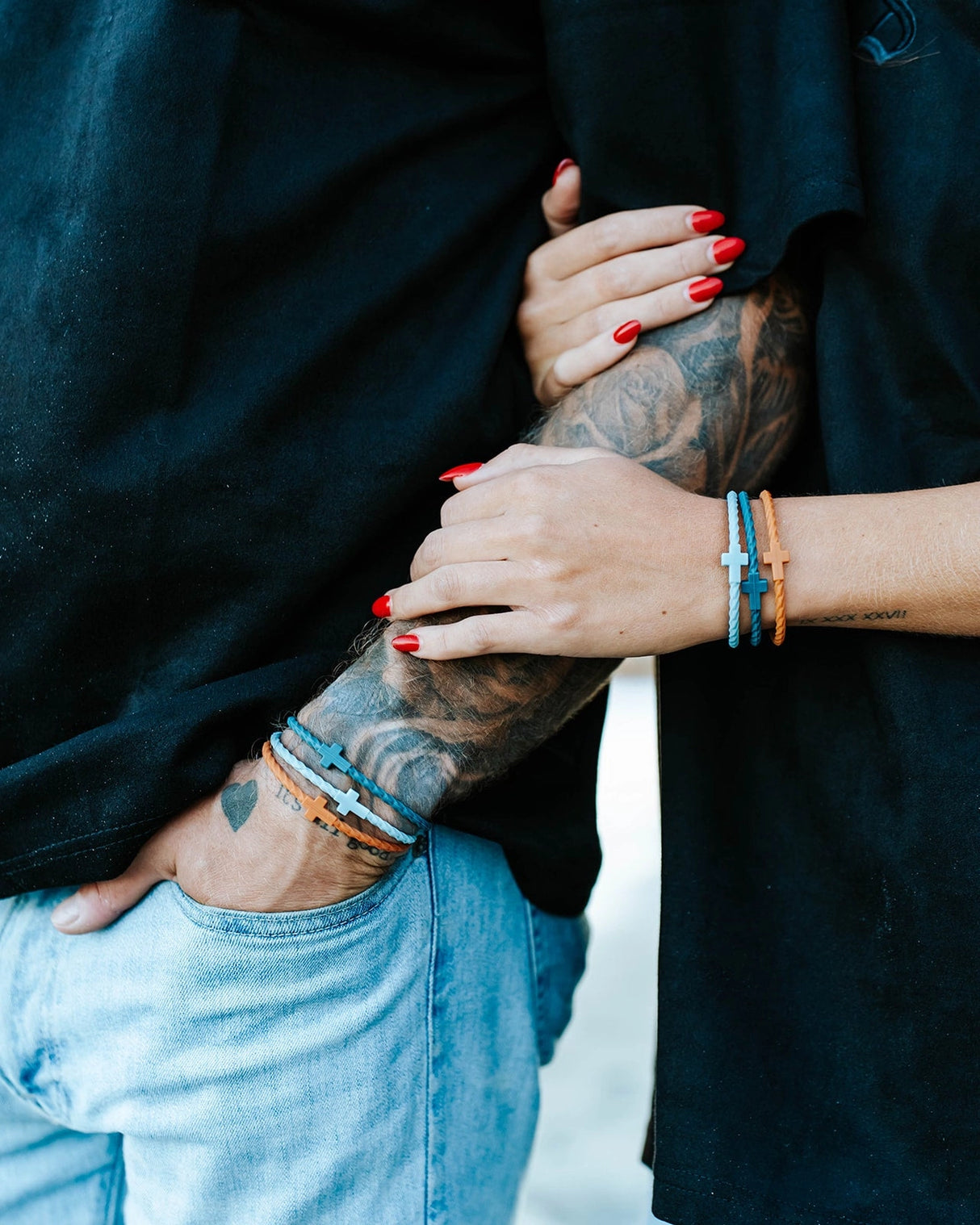 Canyon Tide Infinity Cross Silicone Bracelet Set