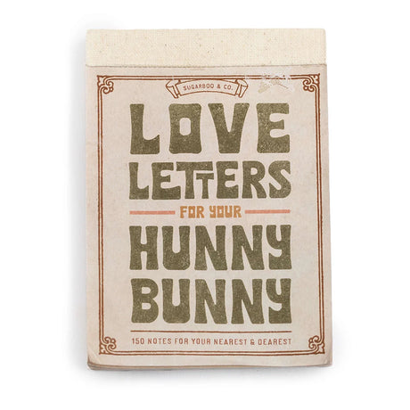 150 Love Letters for Your Hunny Bunny book featuring perforated pages with heartfelt messages by Sugarboo